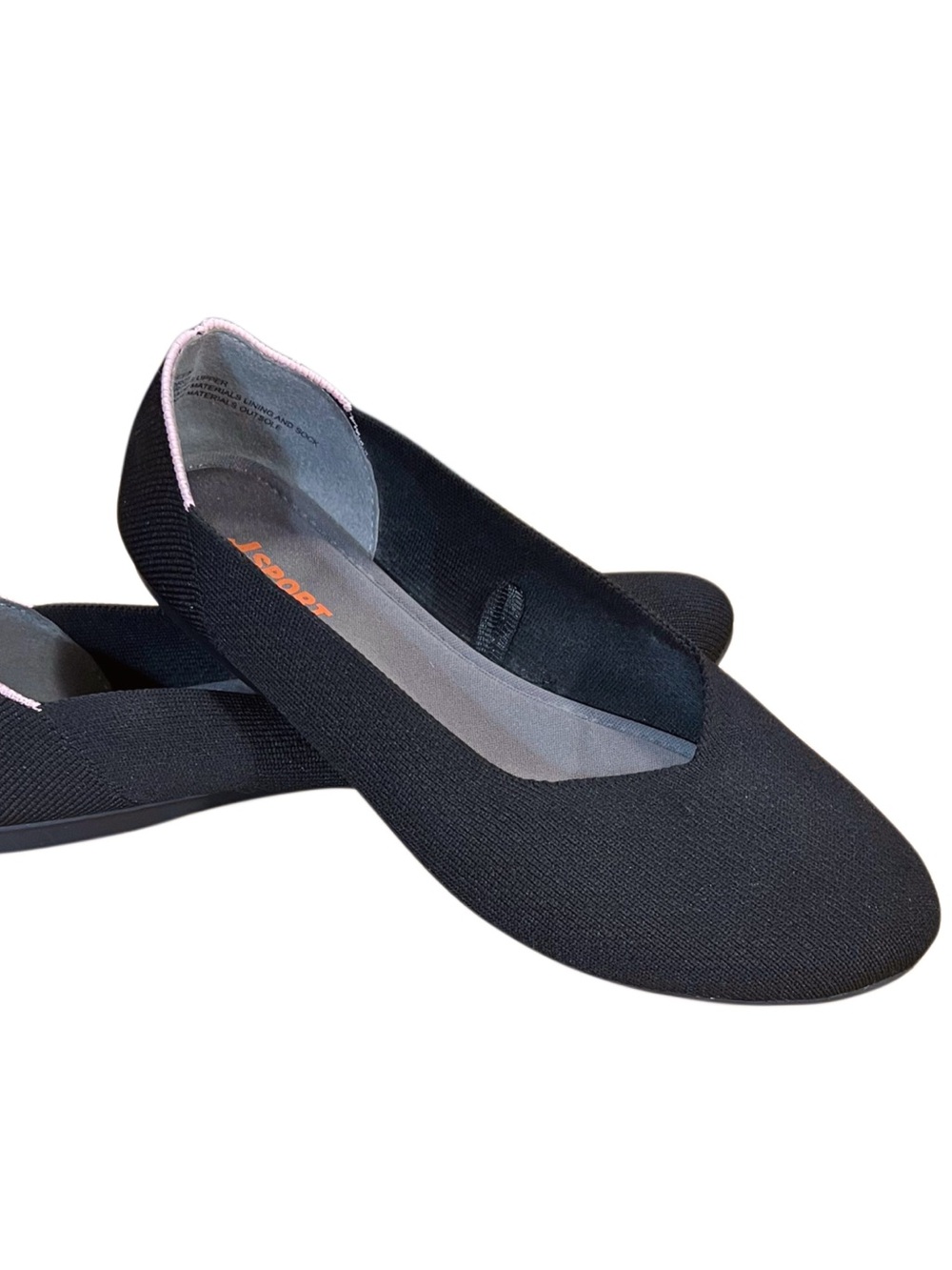J Sport Women's Black Knit Slip-On Ballet Flat Sz 7